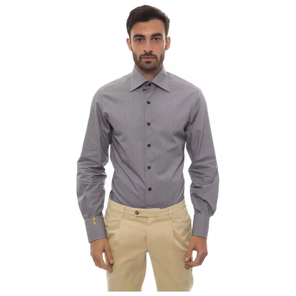 Billionaire Italian Couture Black Cotton Shirt for Luxury Style
