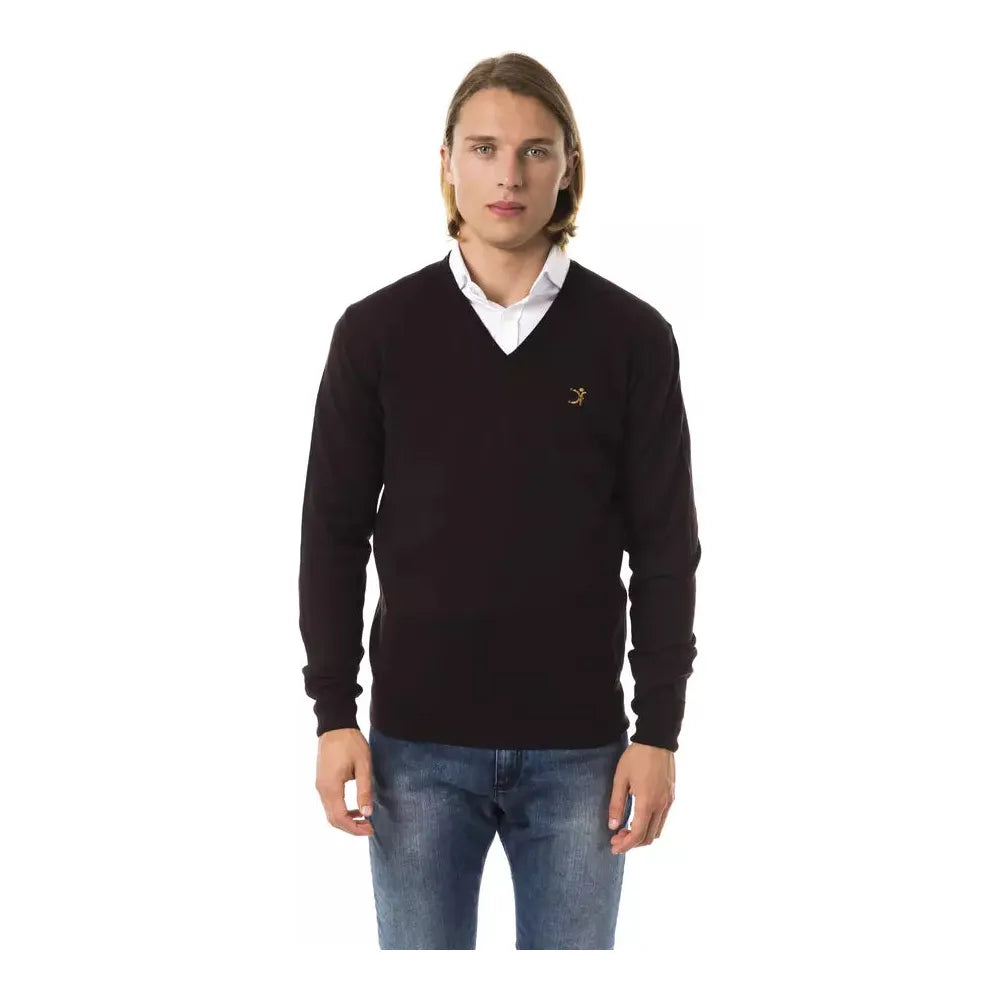 Uominitaliani Brown Merino Wool Sweater for Sophistication