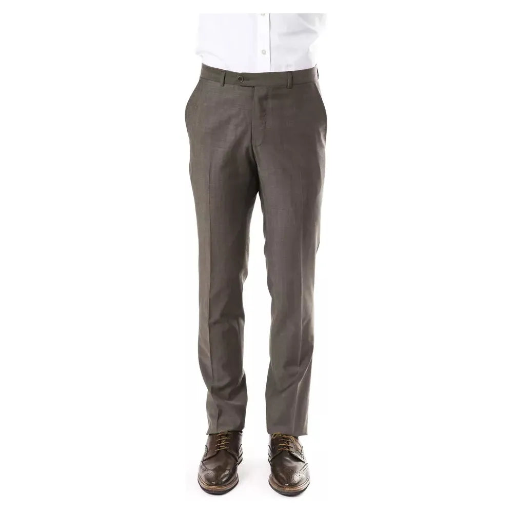 Uominitaliani Gray Wool Trouser for Elevated Style