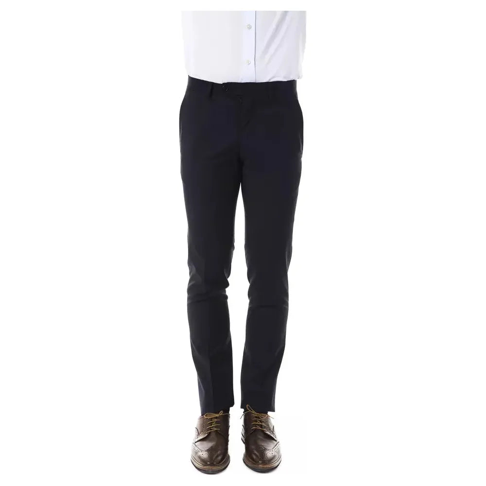 Uominitaliani Gray Wool Pant for Elevated Style