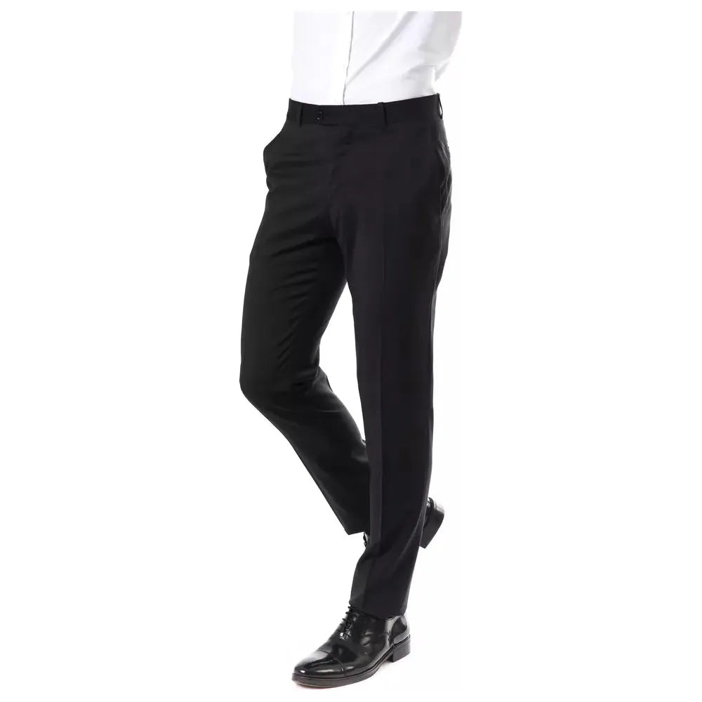 Uominitaliani Gray Wool Suit Pant for Timeless Elegance