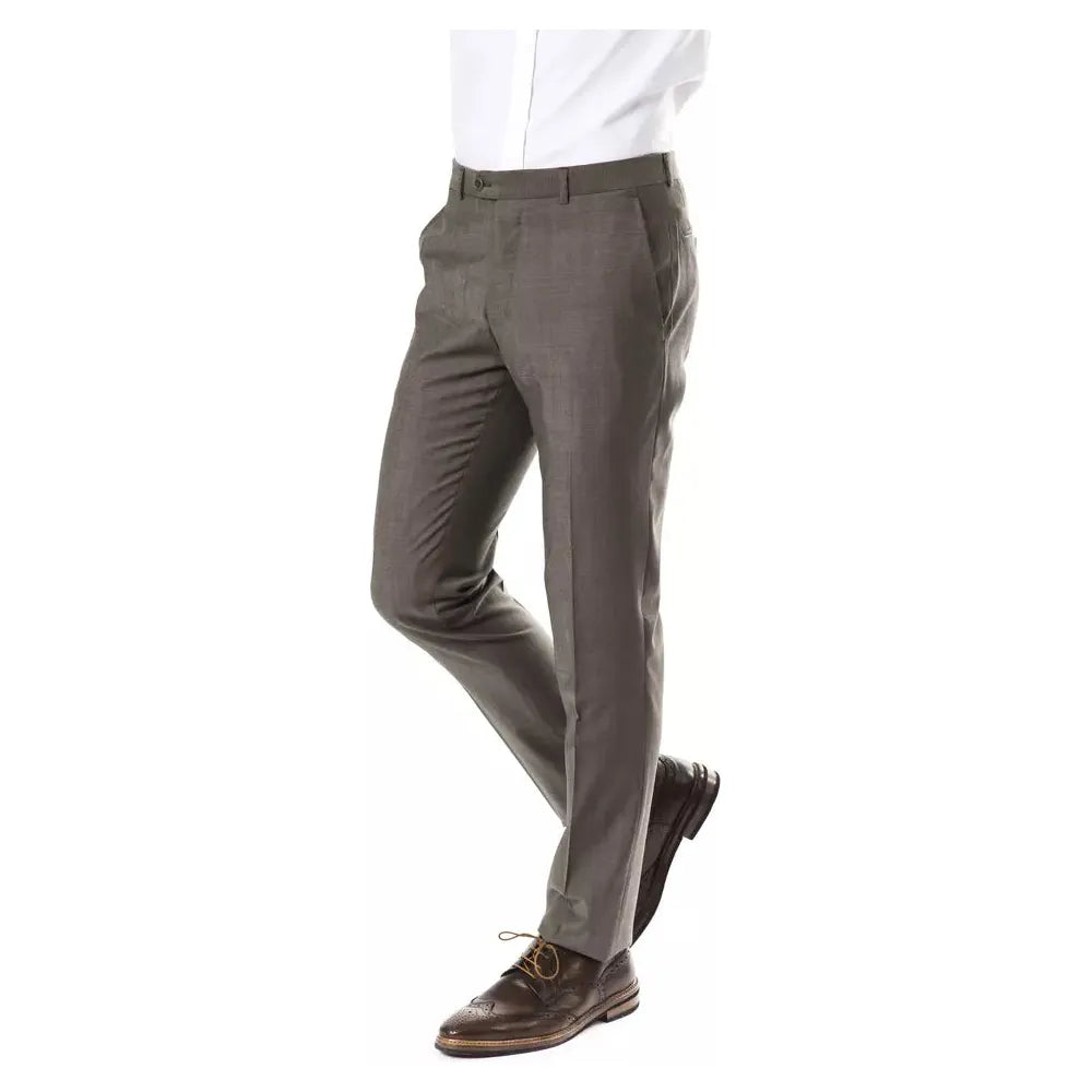 Uominitaliani Gray Wool Trouser for Elevated Style
