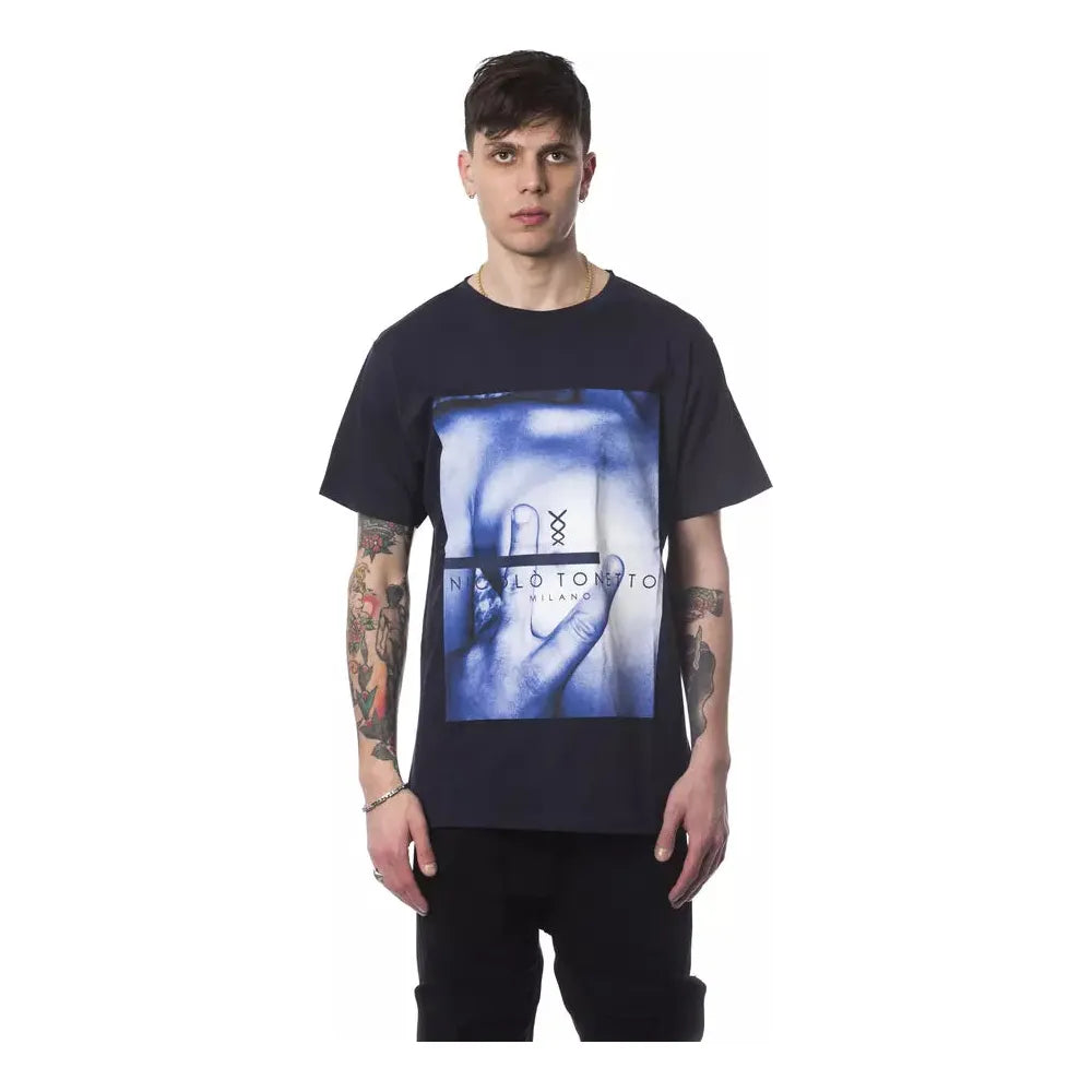 Nicolo Tonetto Blue Cotton T-Shirt for Elevated Style