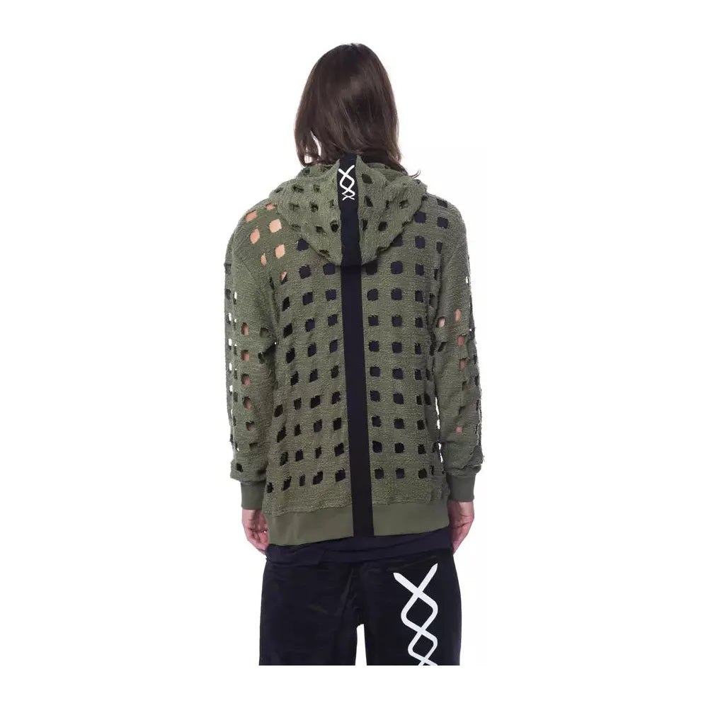 Nicolo Tonetto Army Cotton Sweater with Zip Closure