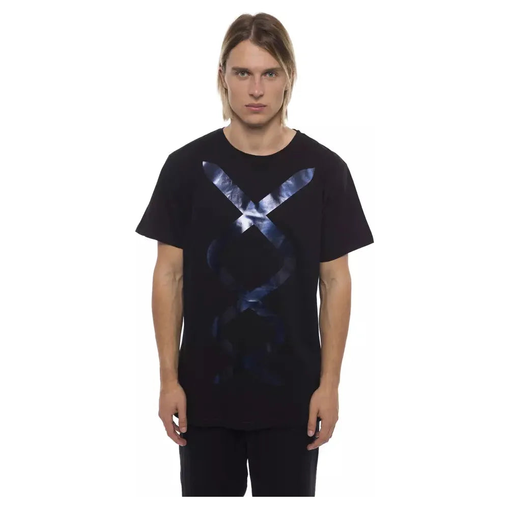 Nicolo Tonetto Black Cotton T-Shirt for Elevated Style