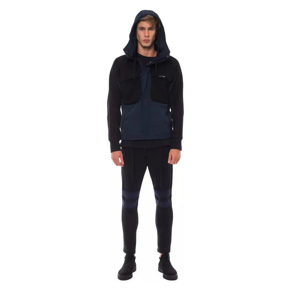 Nicolo Tonetto Black Wool Jacket With Hood - Luxury Elegance