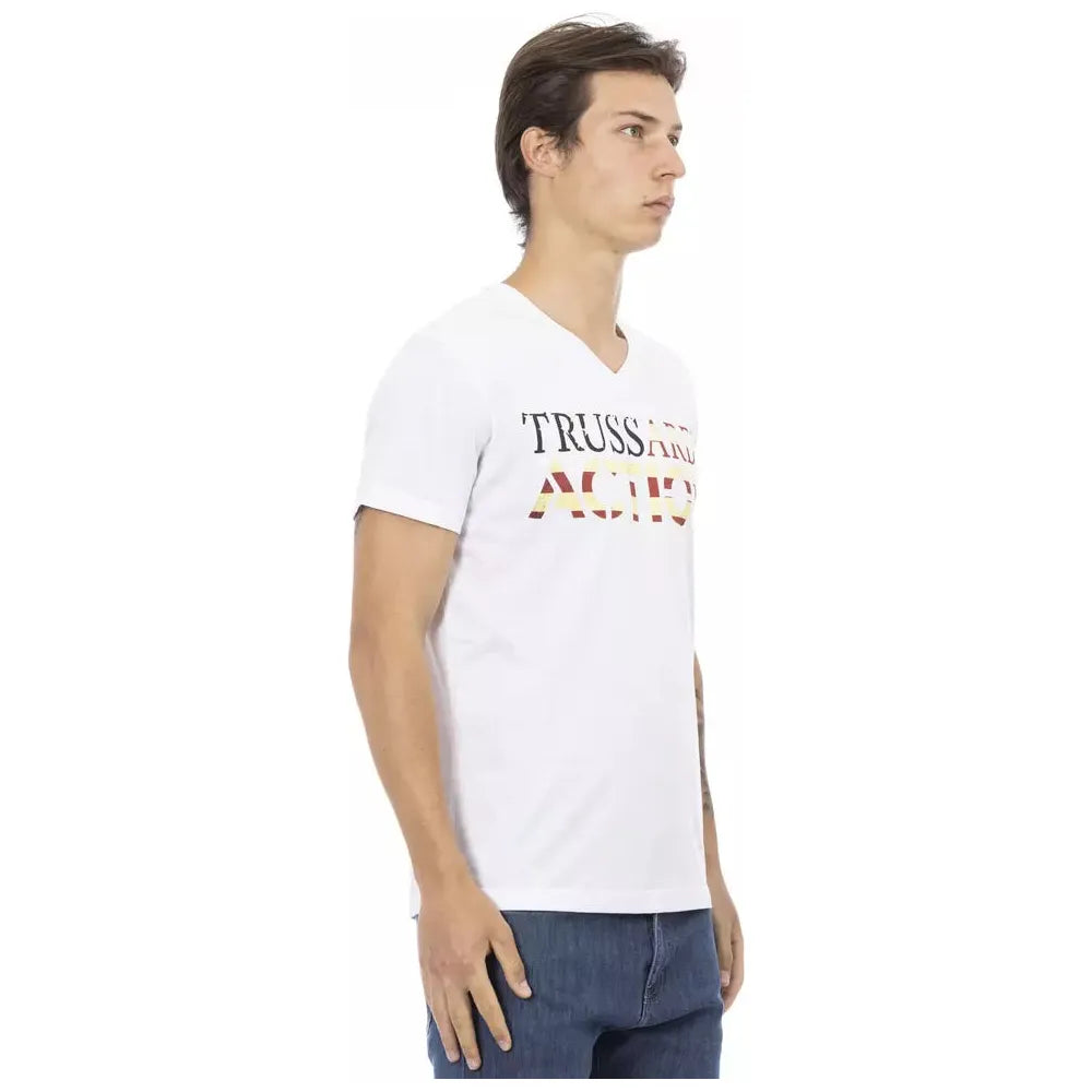 Trussardi Action White Cotton T-Shirt for Elevated Style