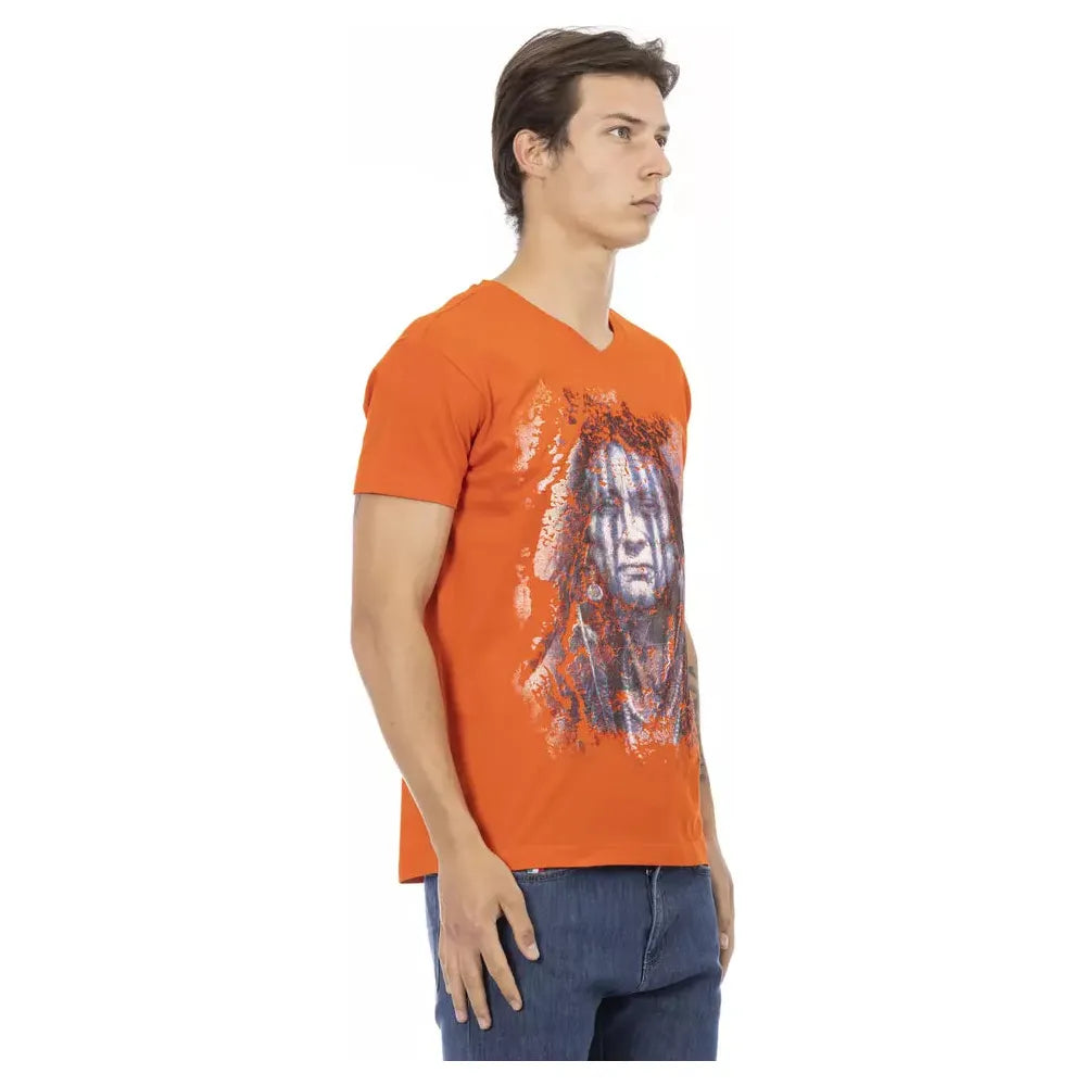 Trussardi Action Orange Cotton T-Shirt for Effortless Elegance