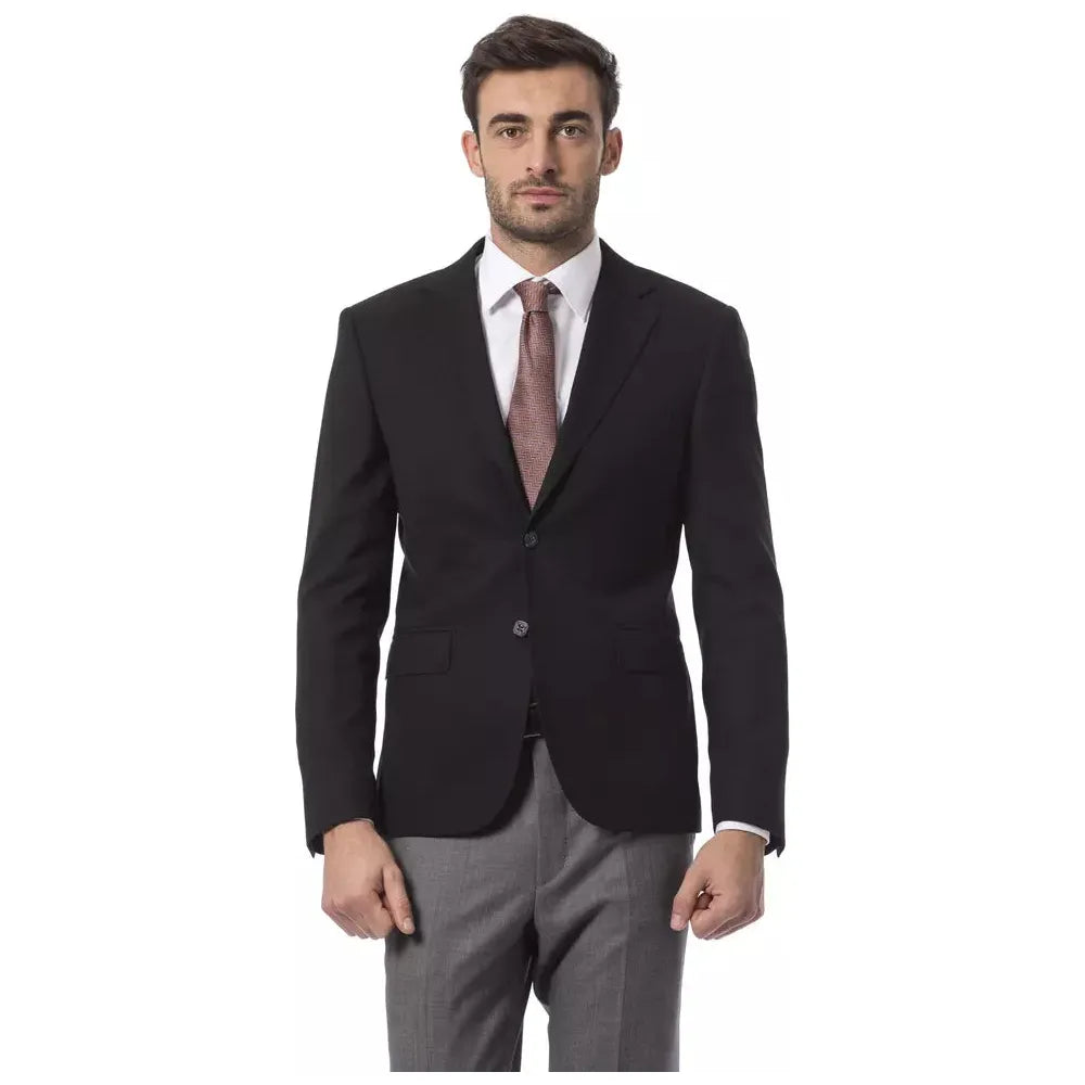 Billionaire Italian Couture Black Wool Blazer for Elegance