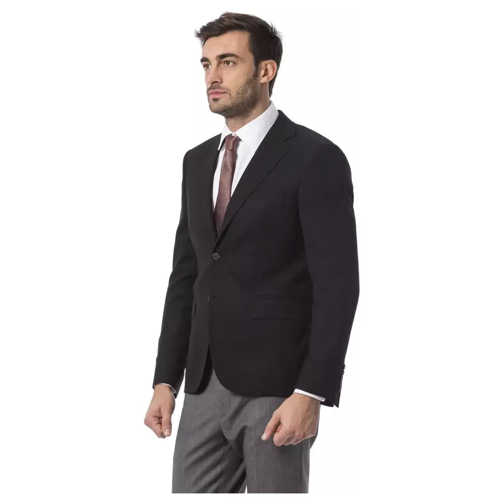 Billionaire Italian Couture Black Wool Blazer for Elegance