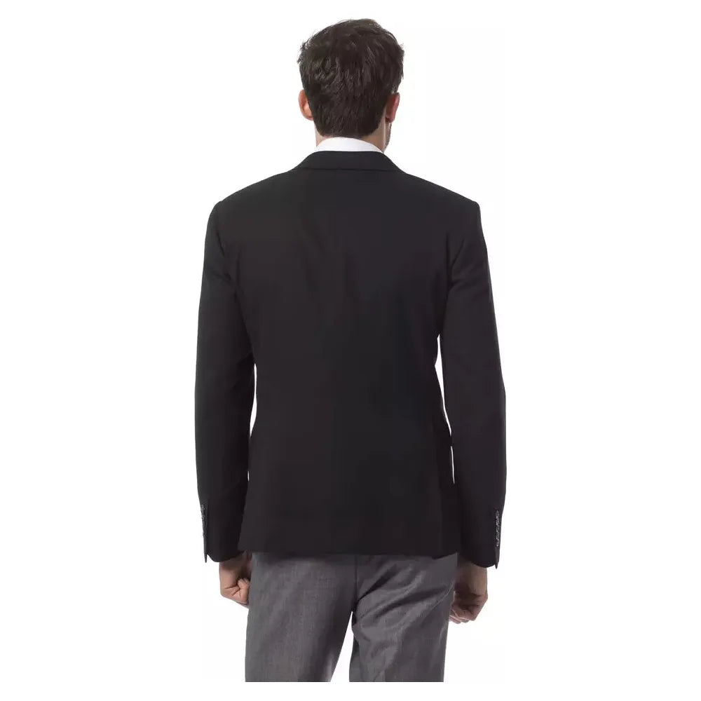 Billionaire Italian Couture Black Wool Blazer for Elegance