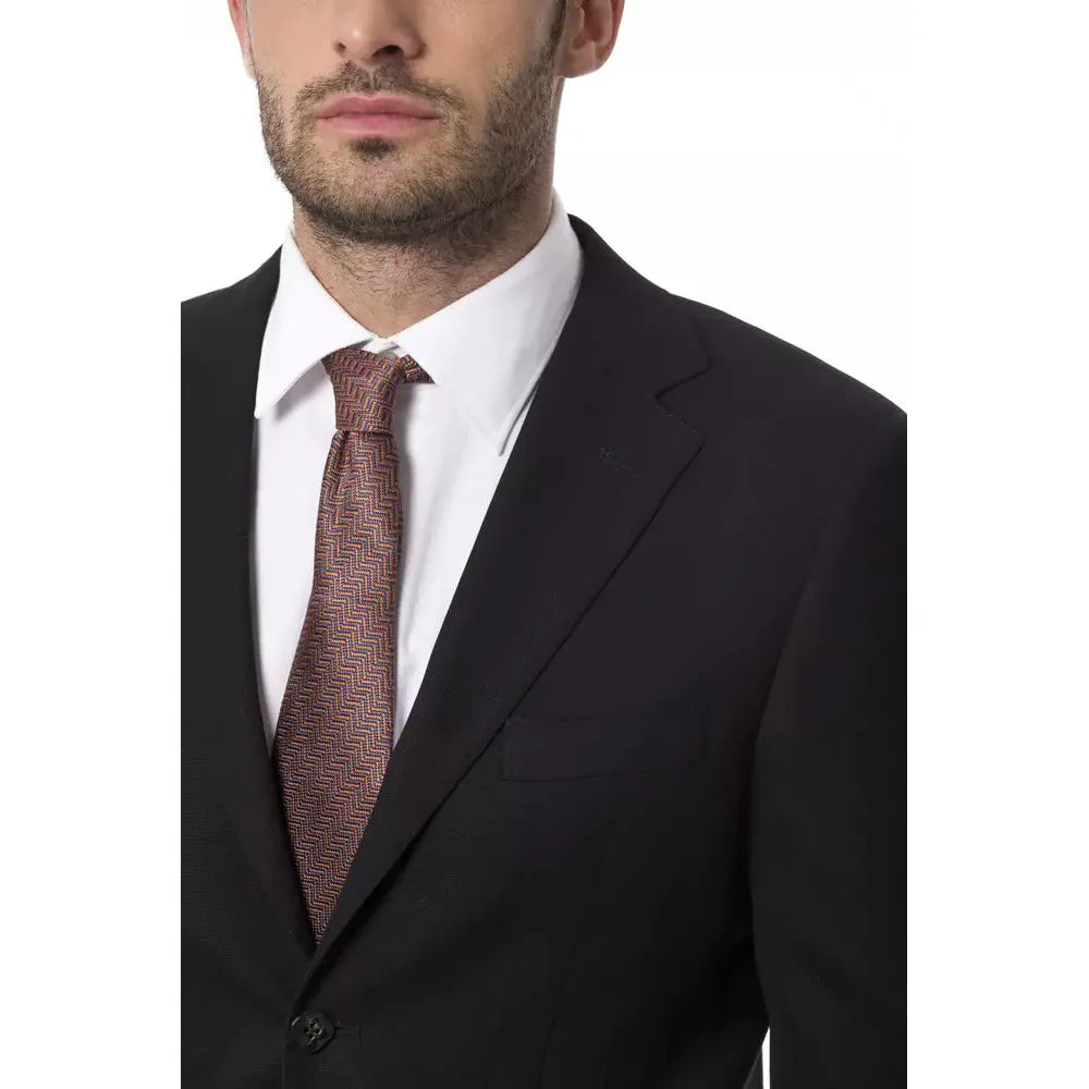 Billionaire Italian Couture Black Wool Blazer for Elegance