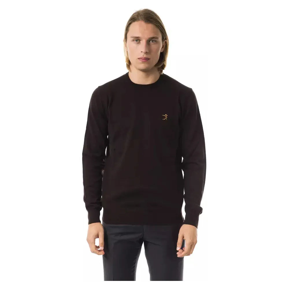 Uominitaliani Brown Merino Wool Sweater for Sophisticated Style