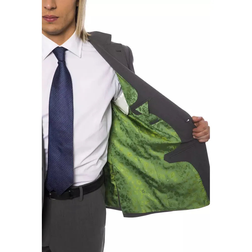 Billionaire Gray Wool Suit for Distinction