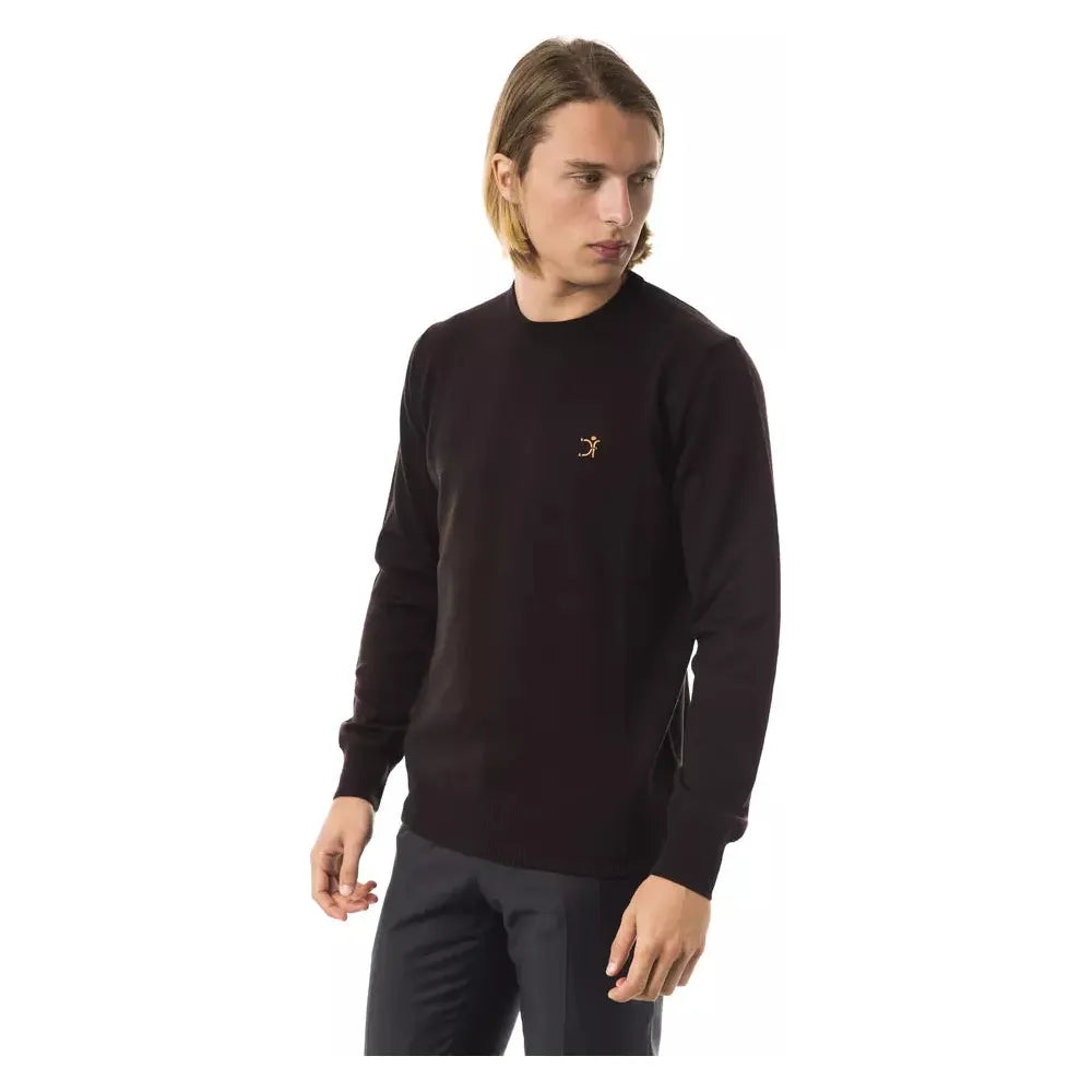 Uominitaliani Brown Merino Wool Sweater for Sophisticated Style