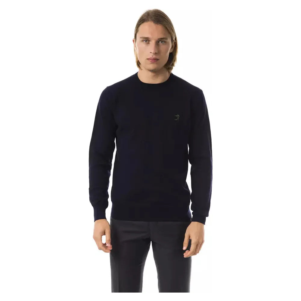 Uominitaliani Blue Merino Wool Sweater - Timeless Elegance