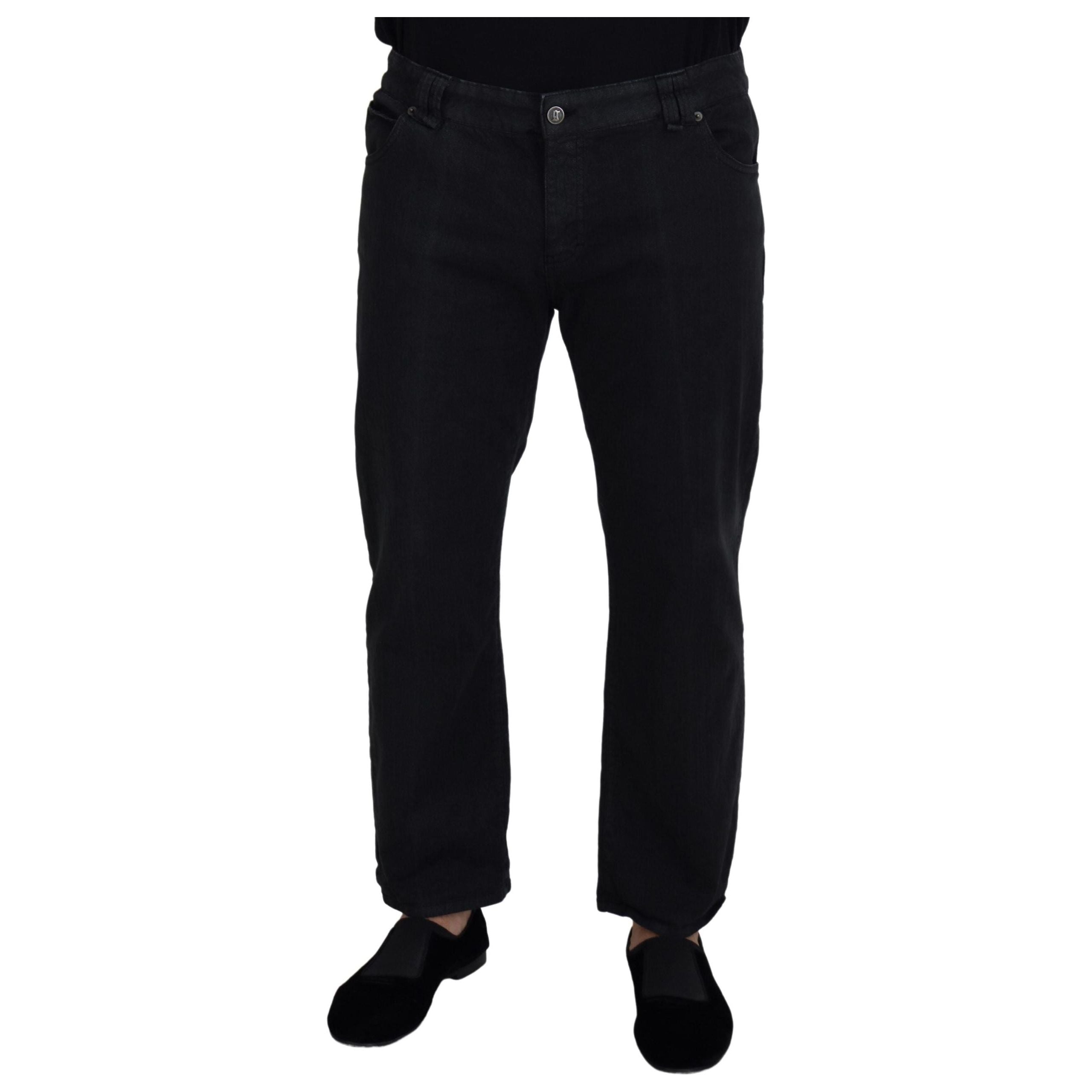 John Galliano Black Cotton Jeans for Luxury