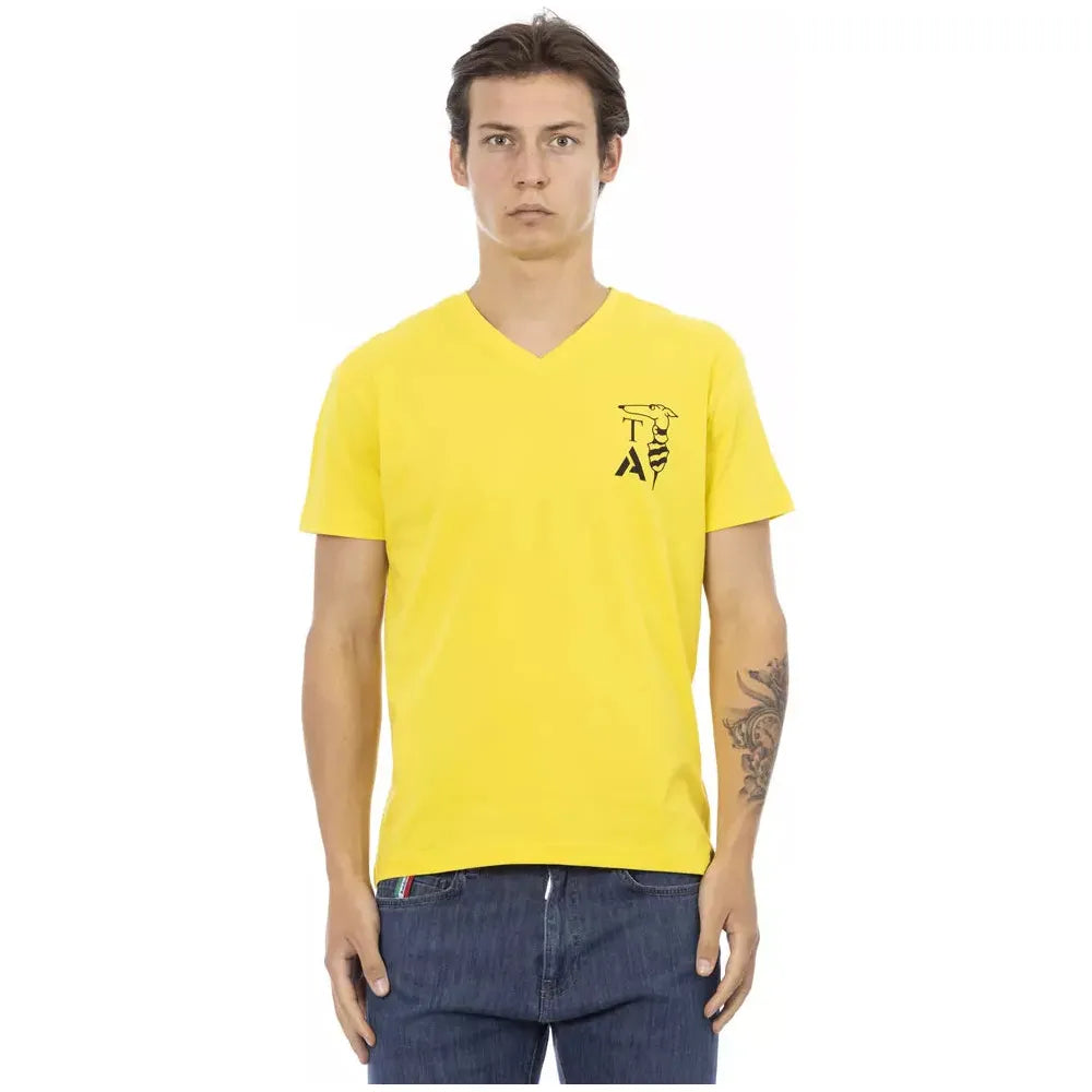 Trussardi Action Yellow Cotton T-Shirt for Elevated Style