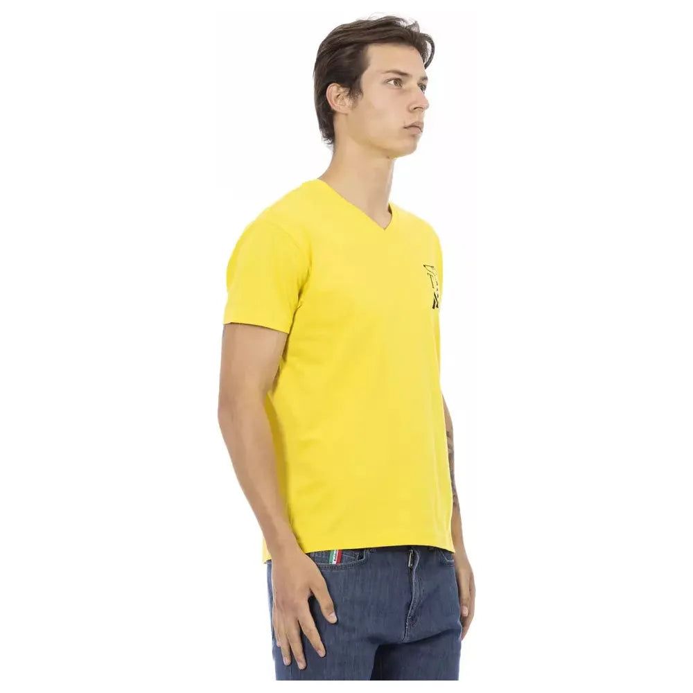 Trussardi Action Yellow Cotton T-Shirt for Elevated Style