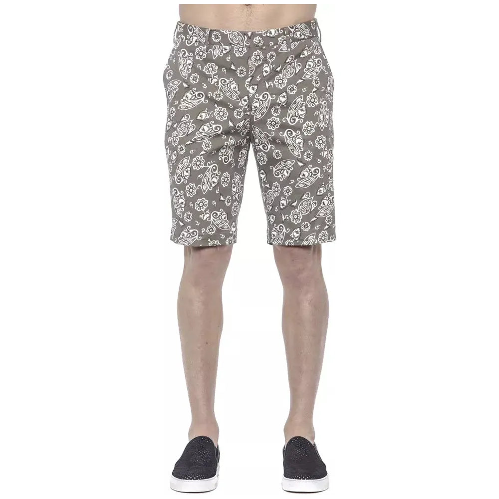 PT Torino Green Cotton Bermuda Short for Effortless Elegance