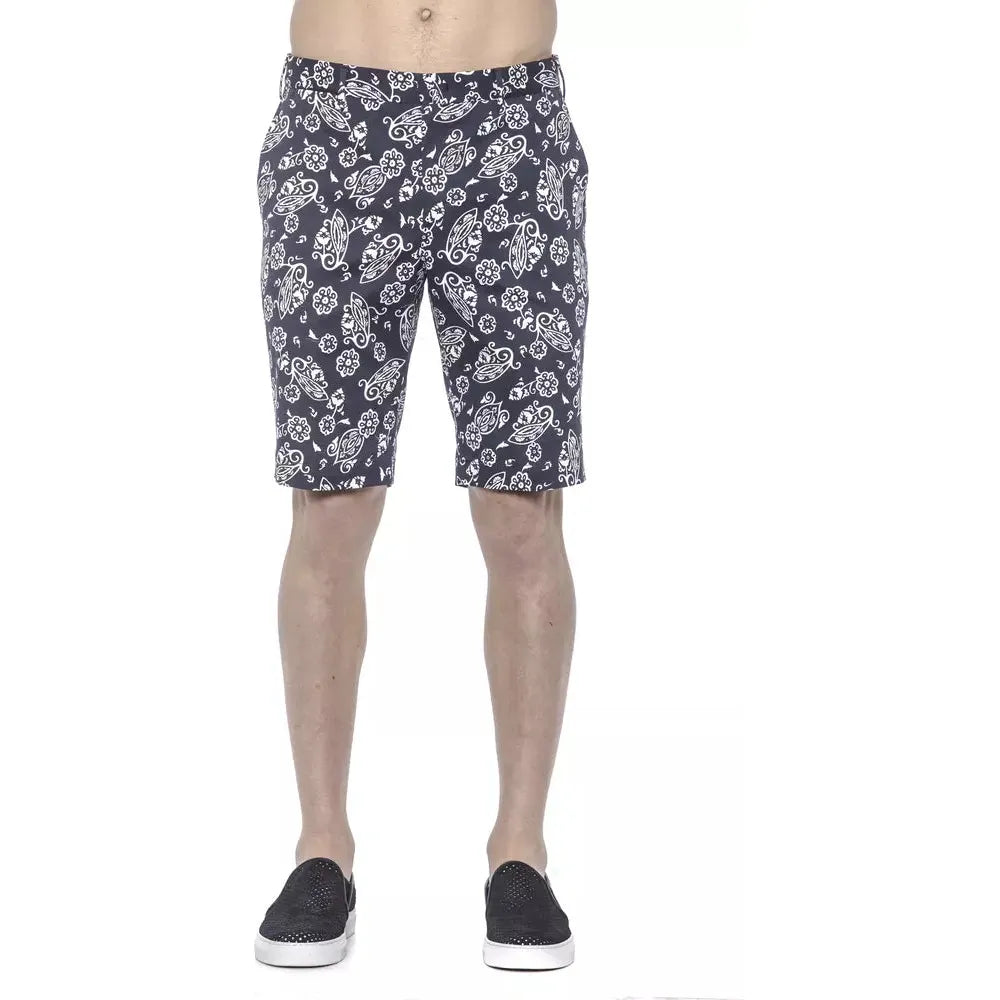 PT Torino Blue Cotton Bermuda Shorts for Elevated Style