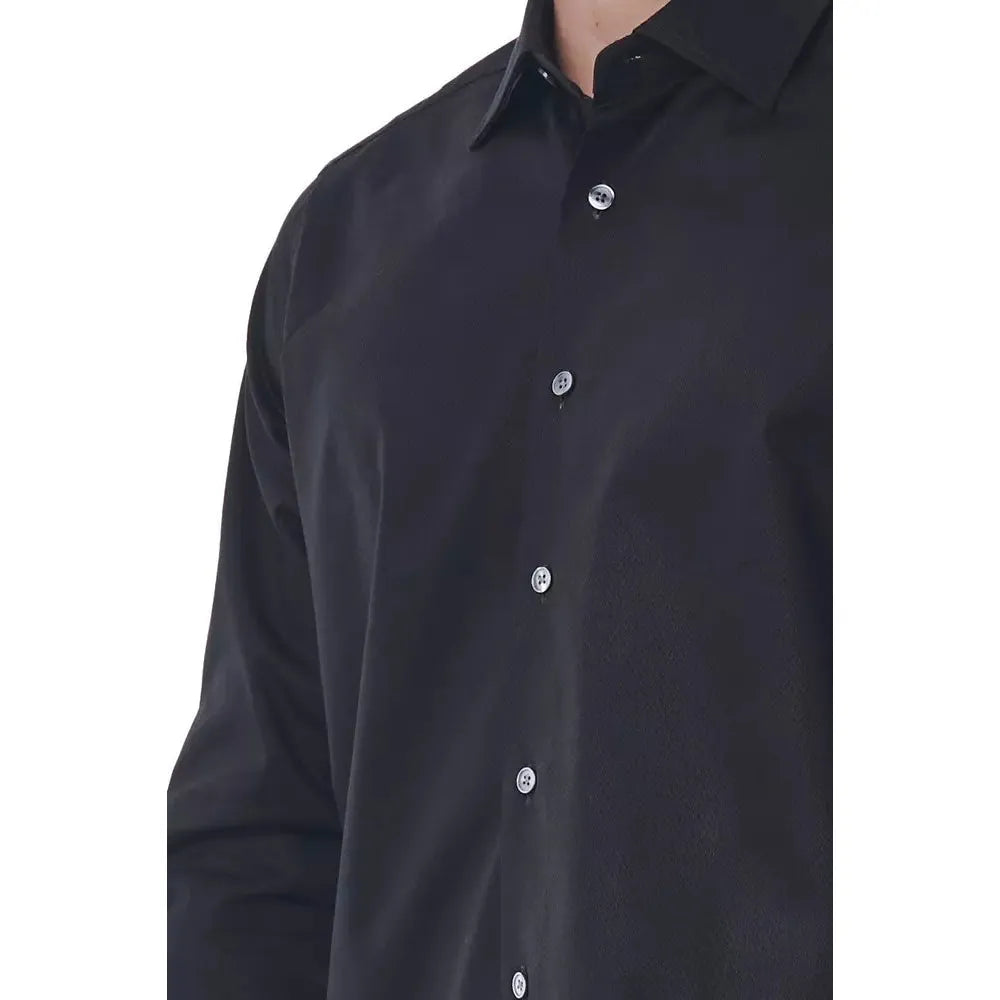 Bagutta Black Cotton Shirt - Timeless Elegance Redefined