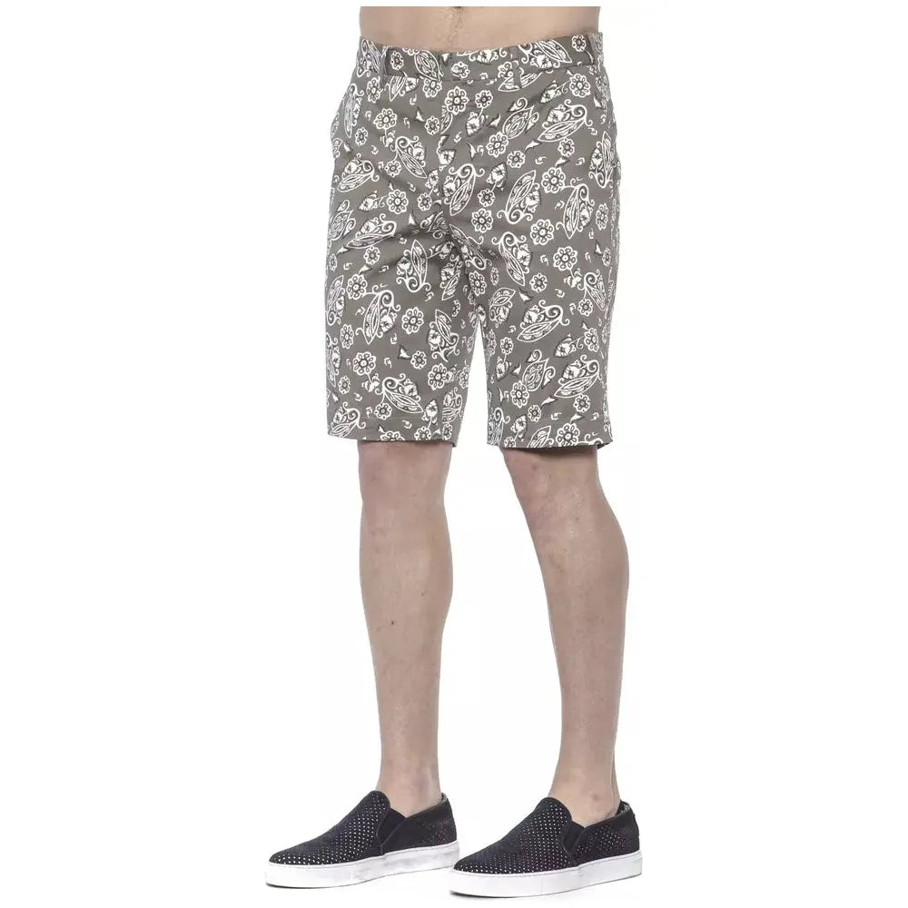 PT Torino Green Cotton Bermuda Short for Effortless Elegance