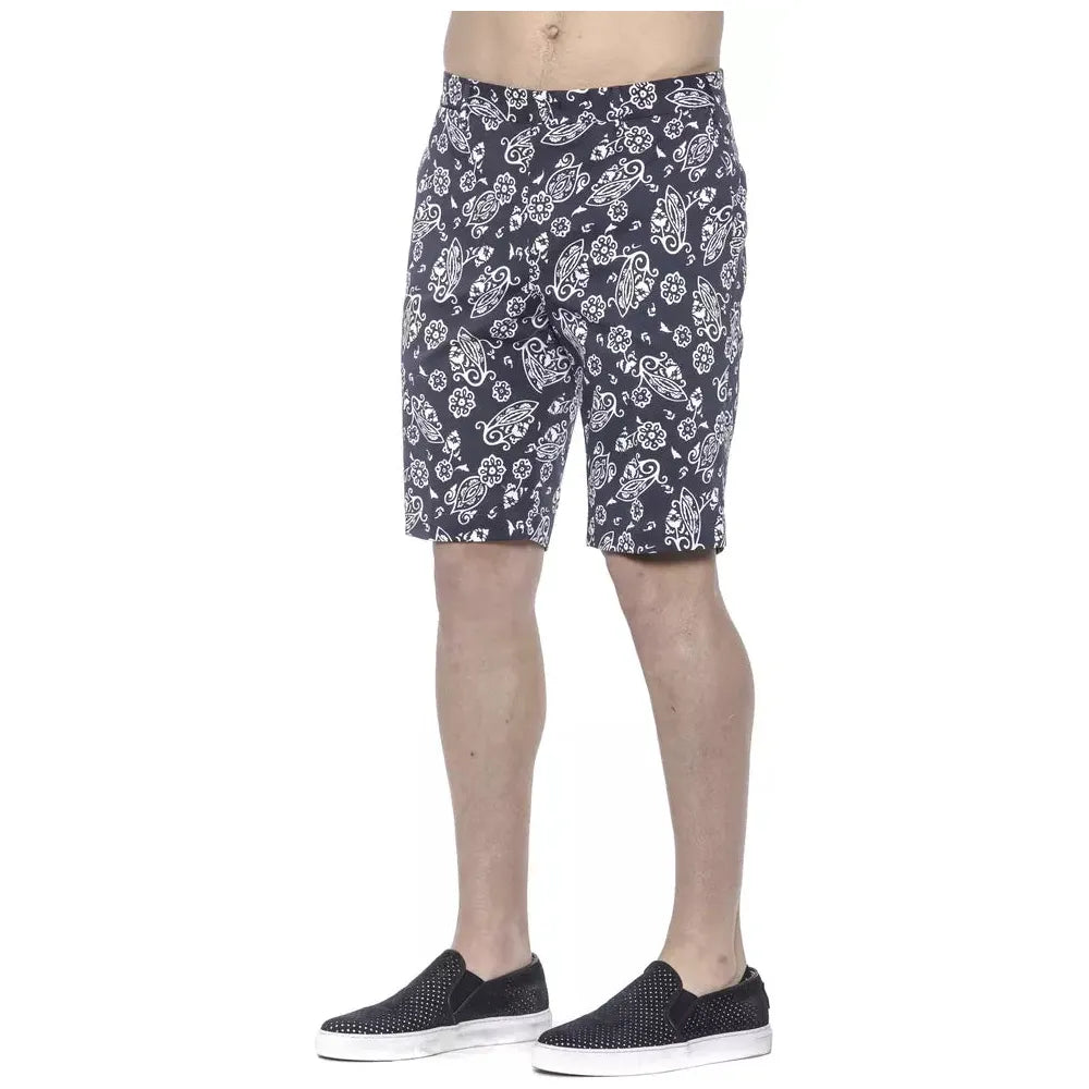 PT Torino Blue Cotton Bermuda Shorts for Elevated Style