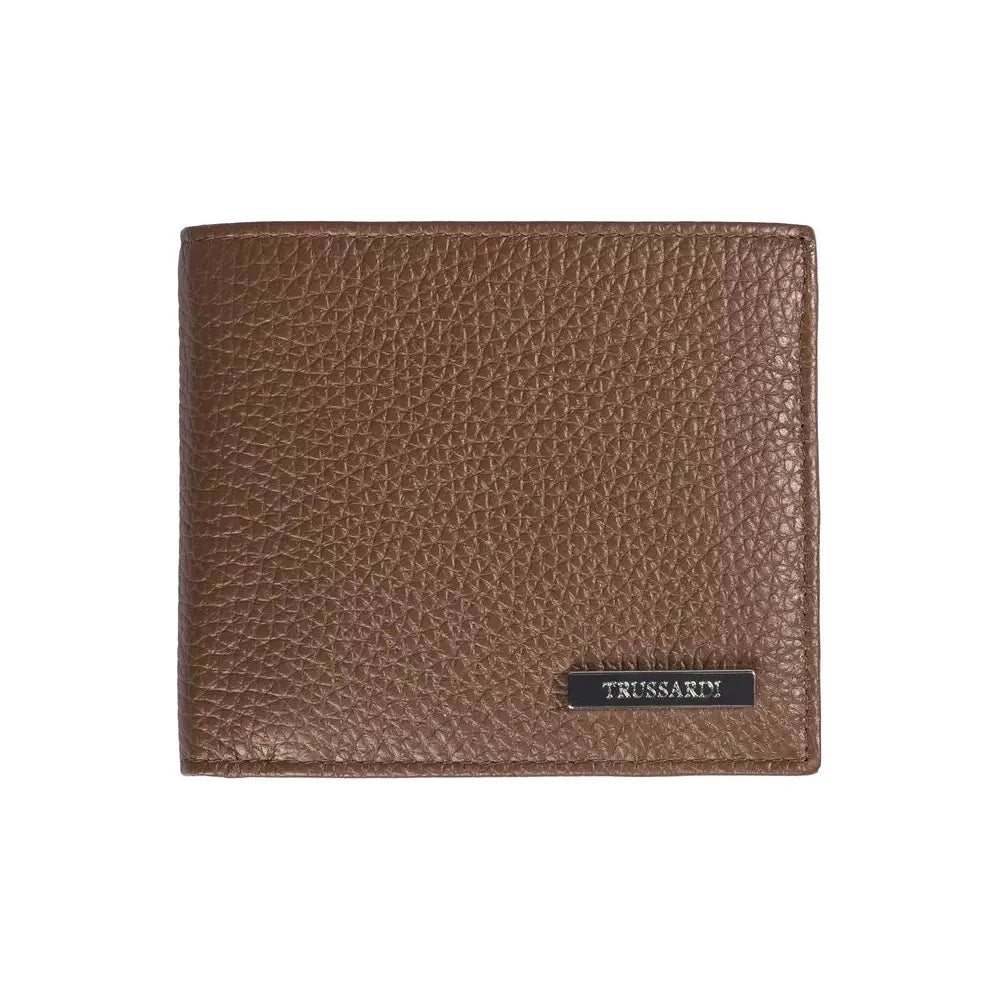 Trussardi Brown Leather Wallet - Timeless Luxury Accessory
