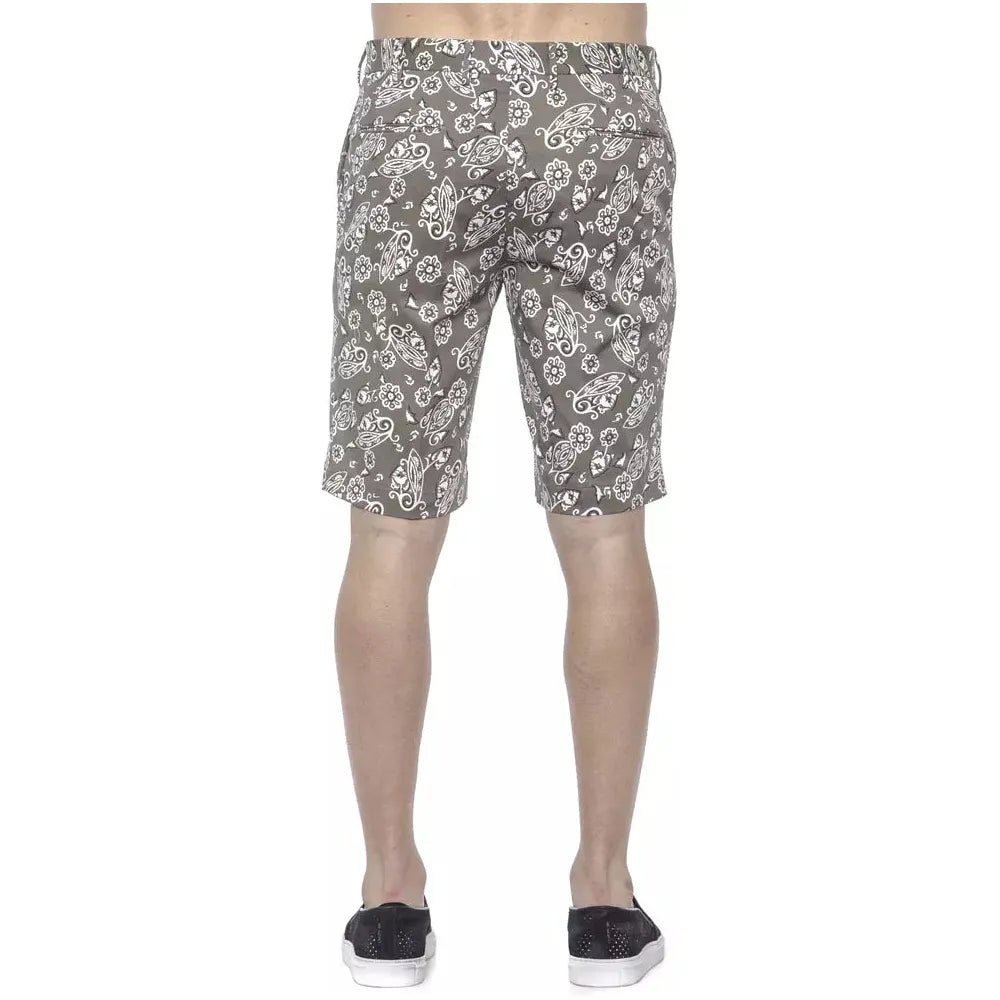 PT Torino Green Cotton Bermuda Short for Effortless Elegance