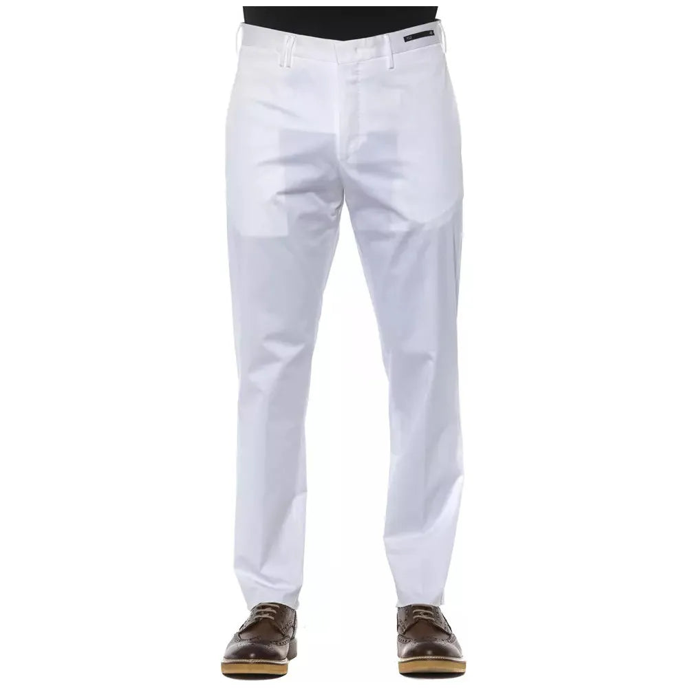 PT Torino White Cotton Trouser for Elevated Style