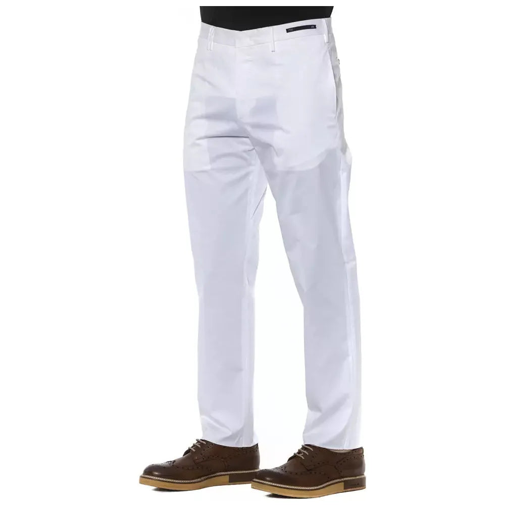 PT Torino White Cotton Trouser for Elevated Style