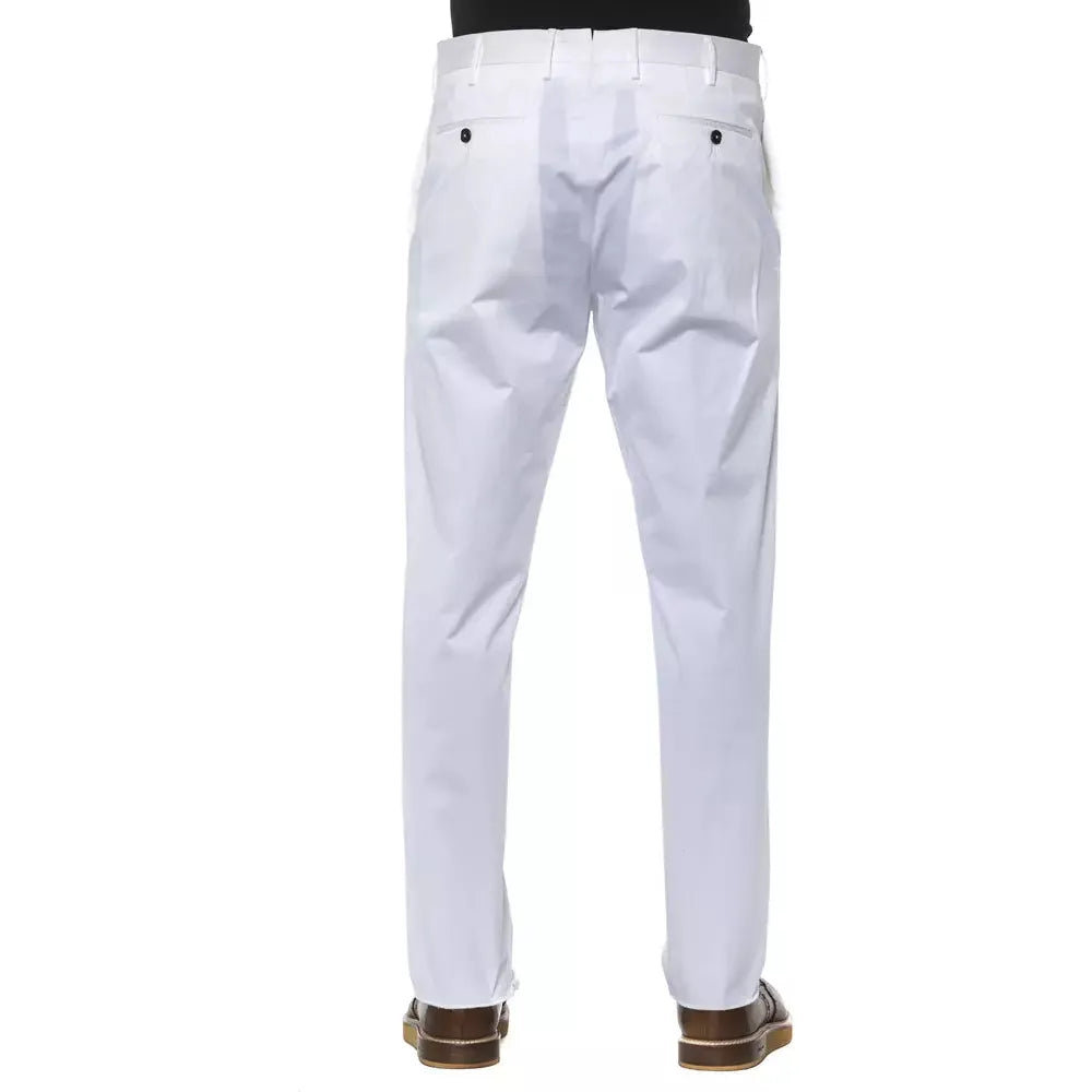 PT Torino White Cotton Trouser for Elevated Style