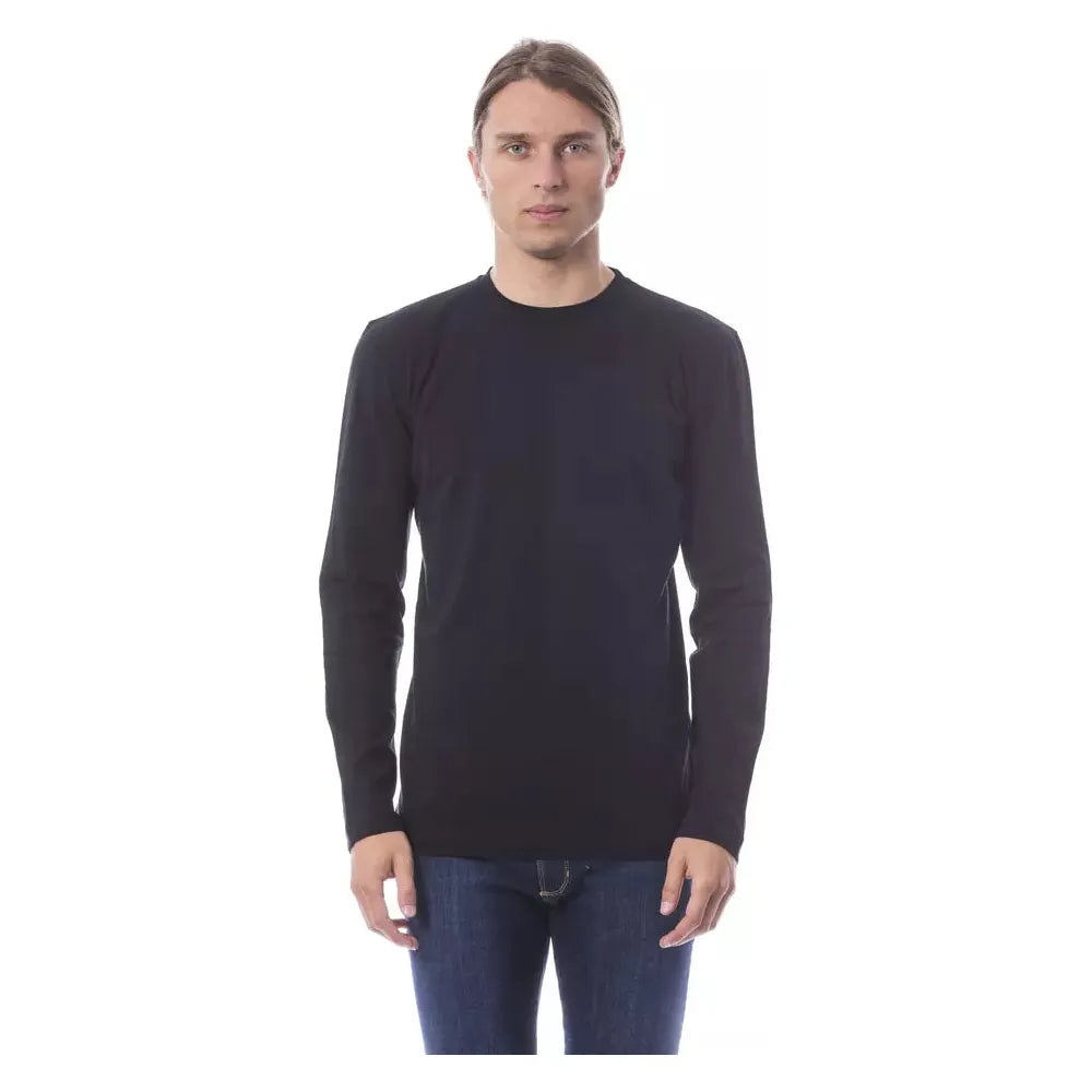 Verri Black Cotton Long Sleeve T-Shirt for Effortless Elegance