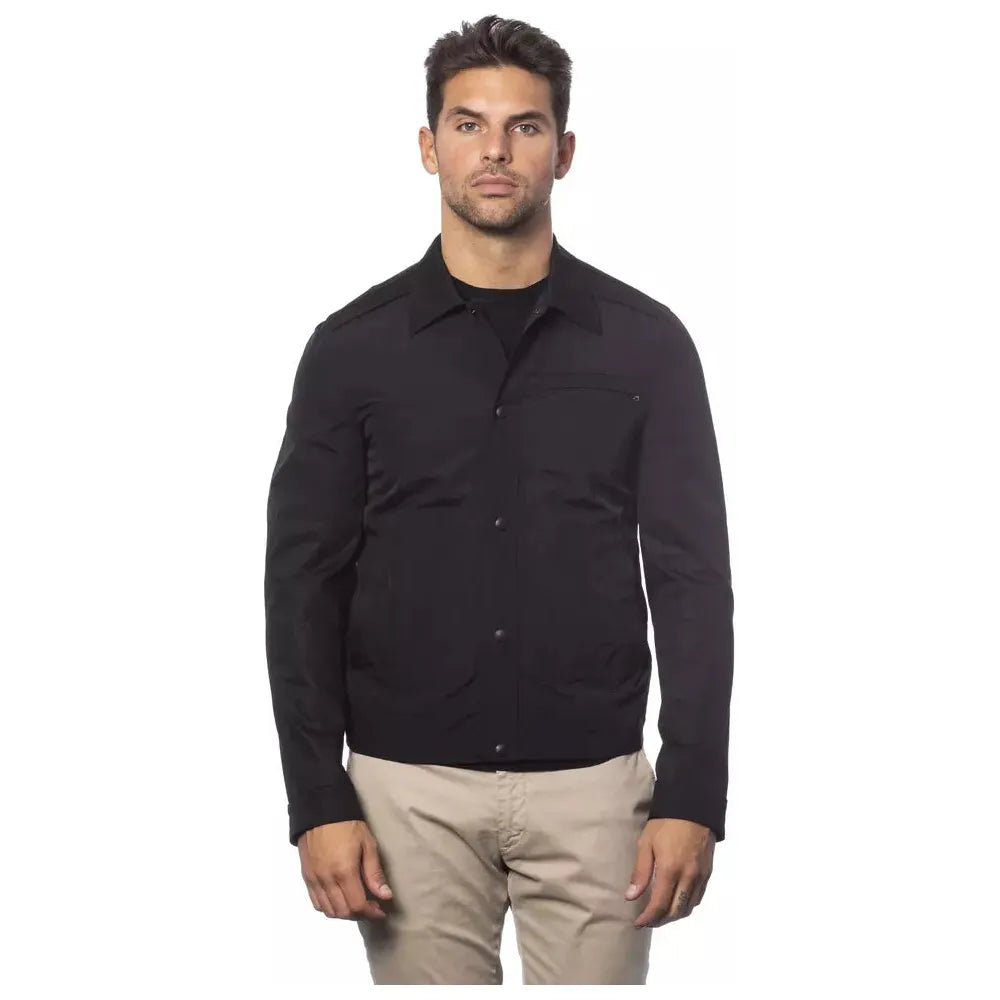 Verri Black Cotton Bomber Jacket for Elevated Style