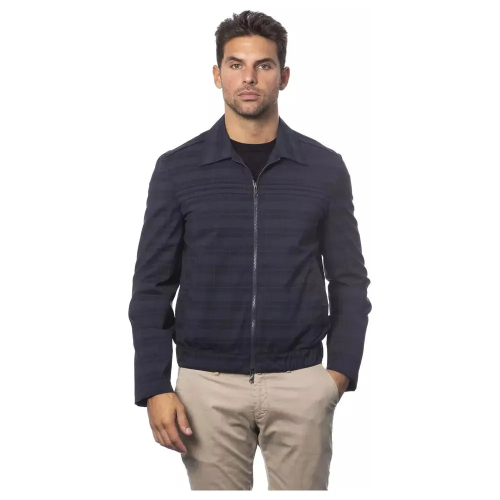 Verri Blue Wool Blend Bomber Jacket for Timeless Style