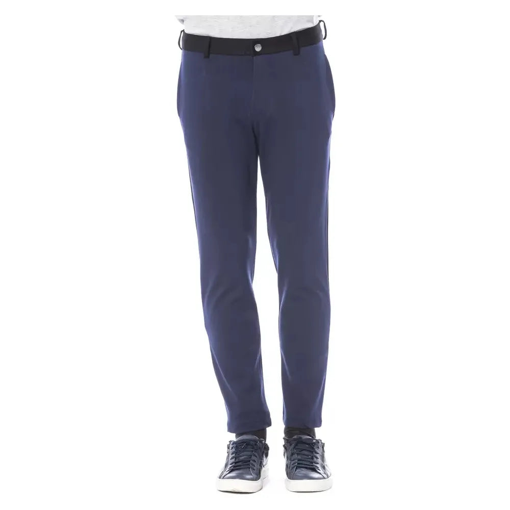 Verri Blue Viscose Pant for Sophisticated Style