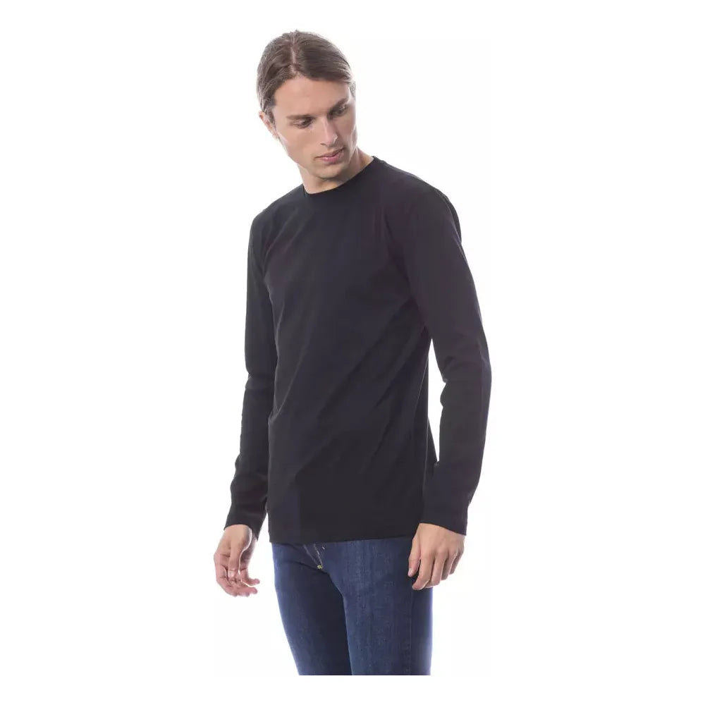 Verri Black Cotton Long Sleeve T-Shirt for Effortless Elegance