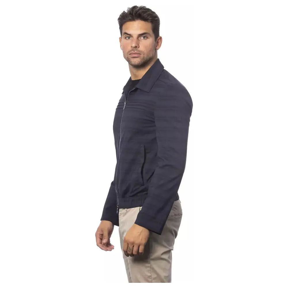 Verri Blue Wool Blend Bomber Jacket for Timeless Style