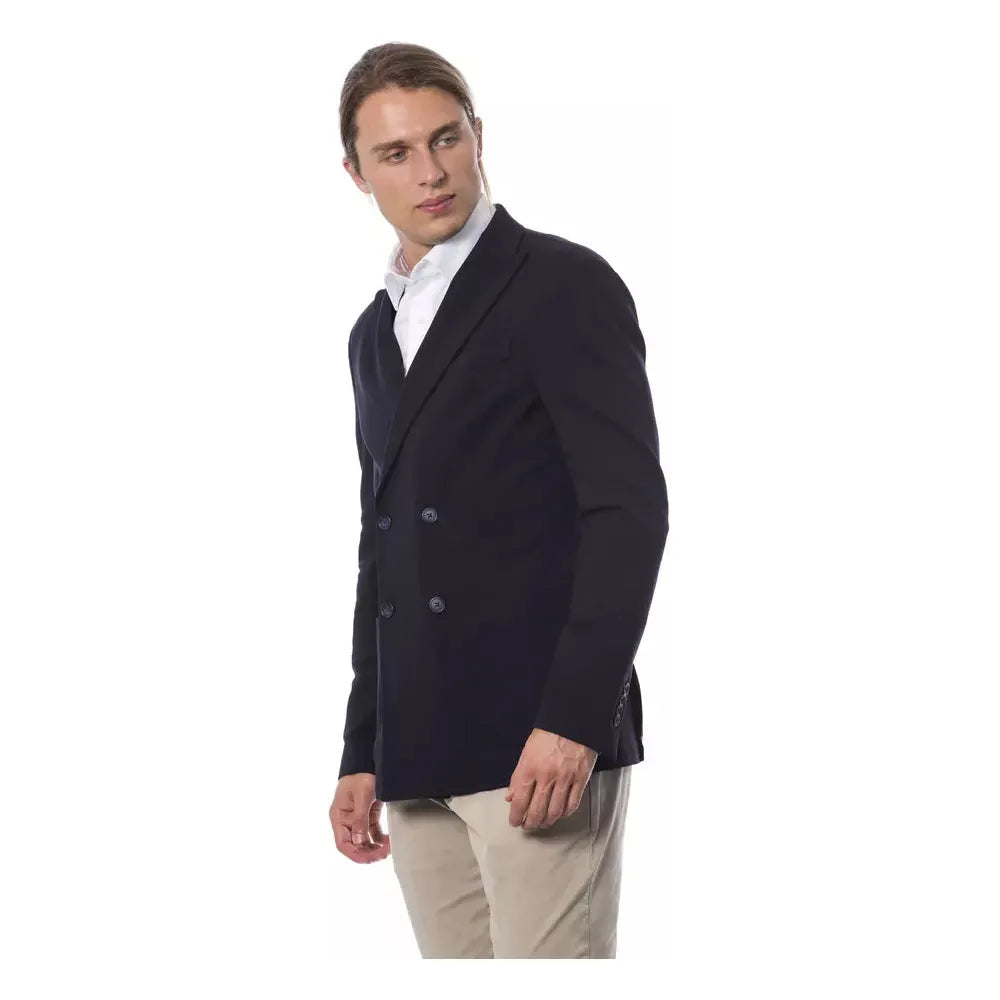 Verri Blue Viscose Blazer for Sophisticated Style