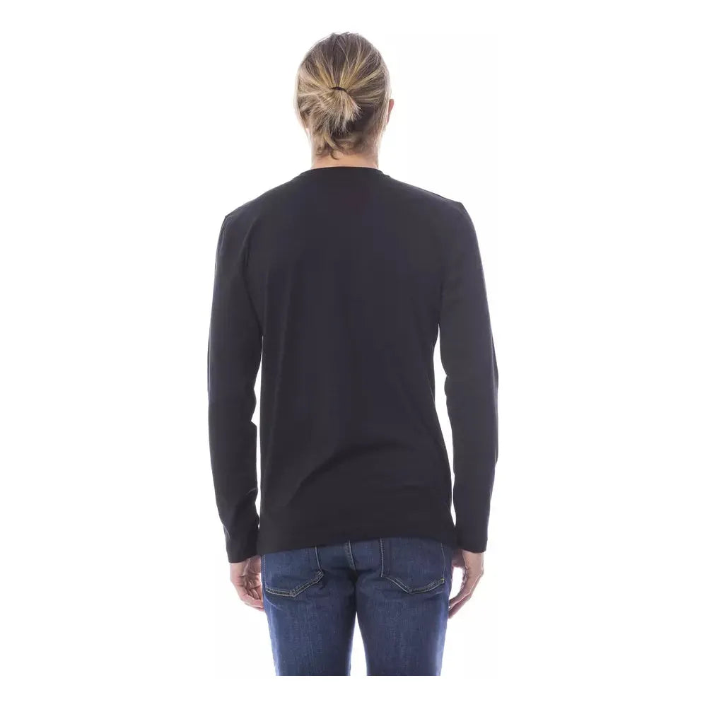 Verri Black Cotton Long Sleeve T-Shirt for Effortless Elegance
