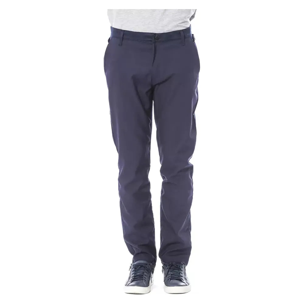Verri Blue Wool Trousers with Italian Craftsmanship and Style
