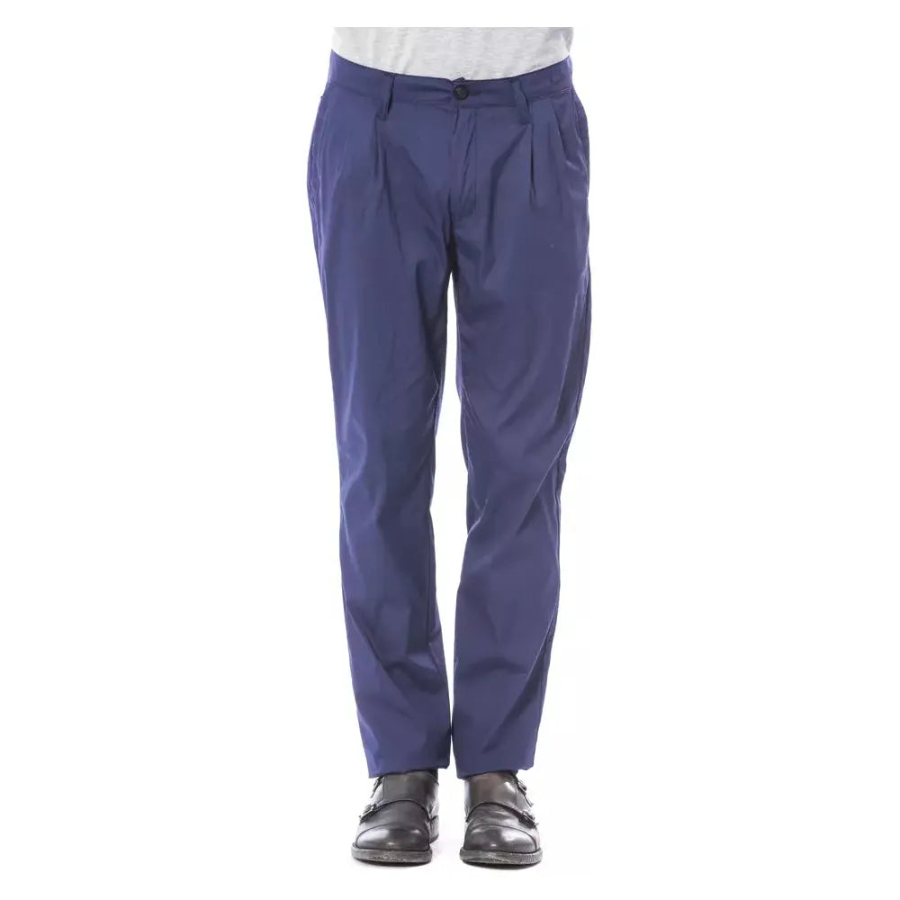 Verri Blue Cotton Pant - Sophisticated Elegance Redefined