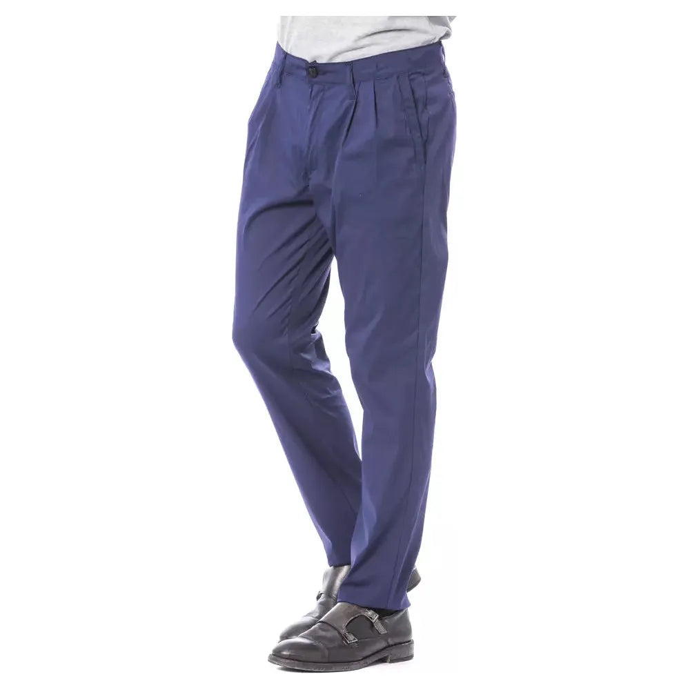 Verri Blue Cotton Pant - Sophisticated Elegance Redefined