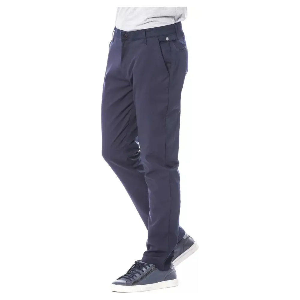 Verri Blue Wool Trousers with Italian Craftsmanship and Style