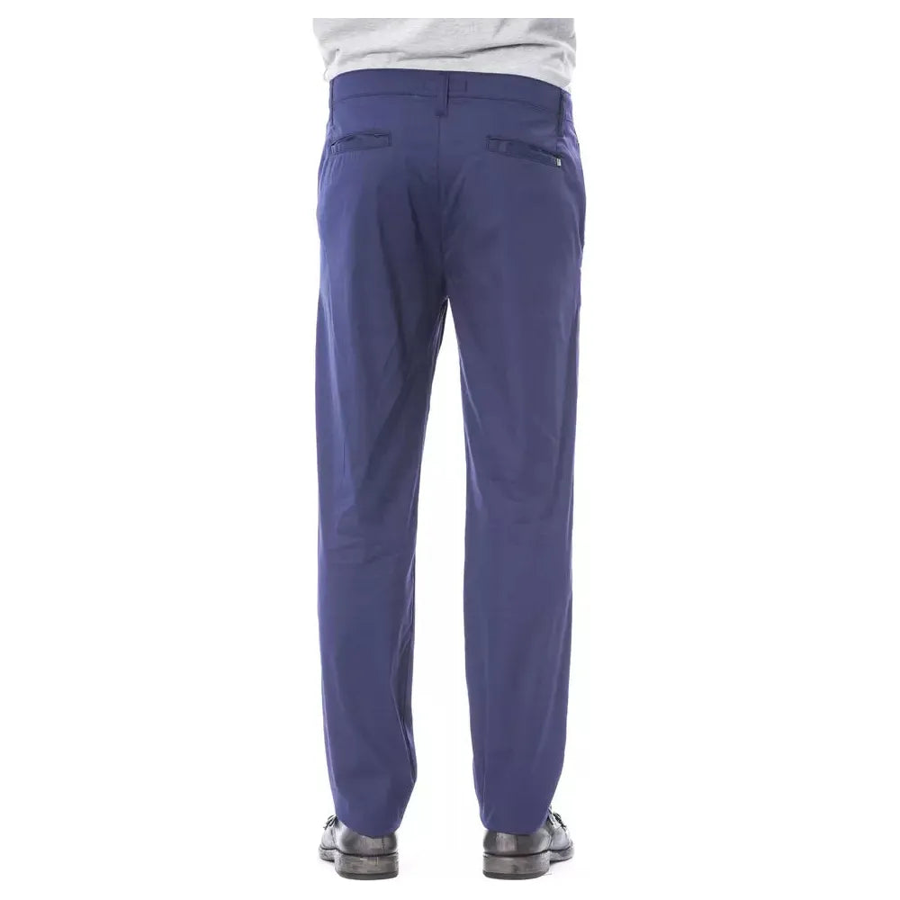 Verri Blue Cotton Pant - Sophisticated Elegance Redefined