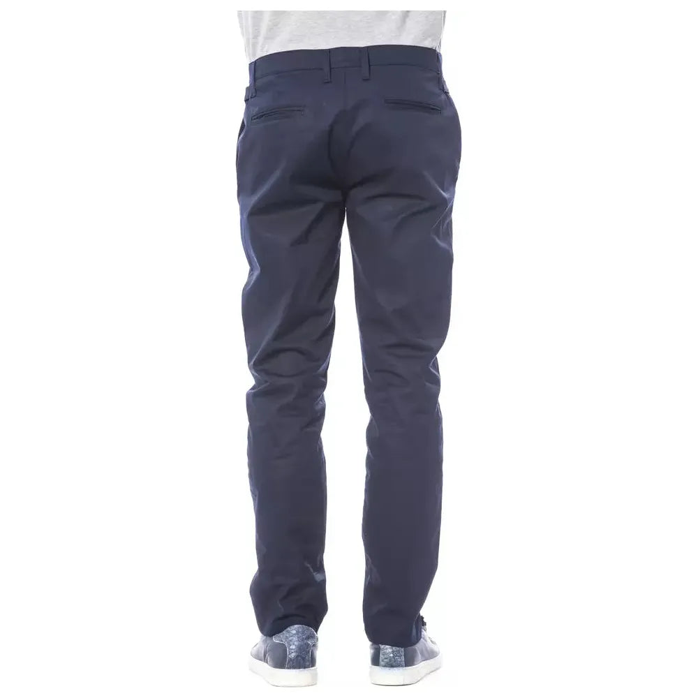 Verri Blue Wool Trousers with Italian Craftsmanship and Style