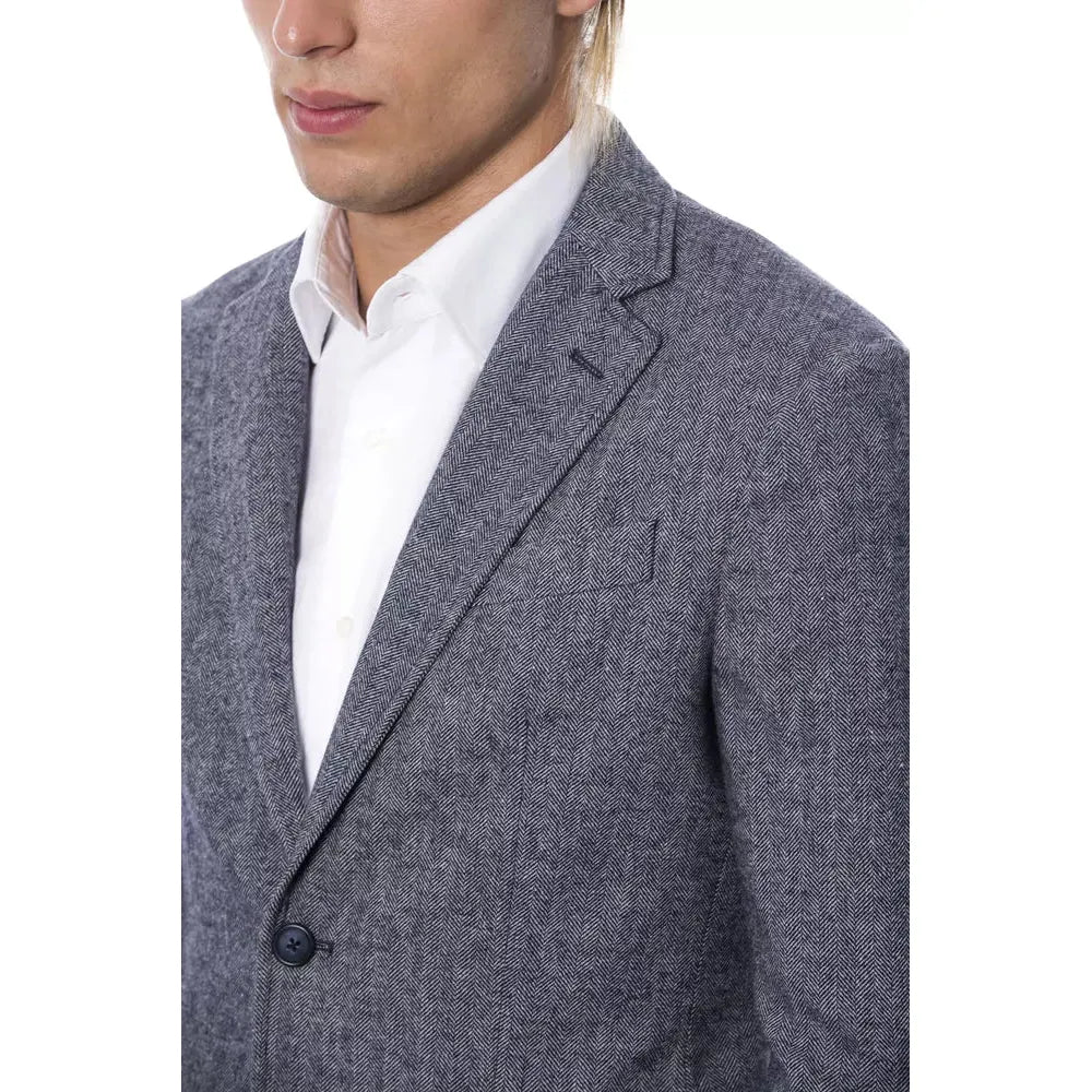 Verri Blue Wool Blazer - Effortless Sophistication Defined