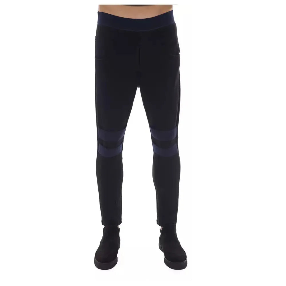 Nicolo Tonetto Black Viscose Blend Trousers for Elevated Sophistication
