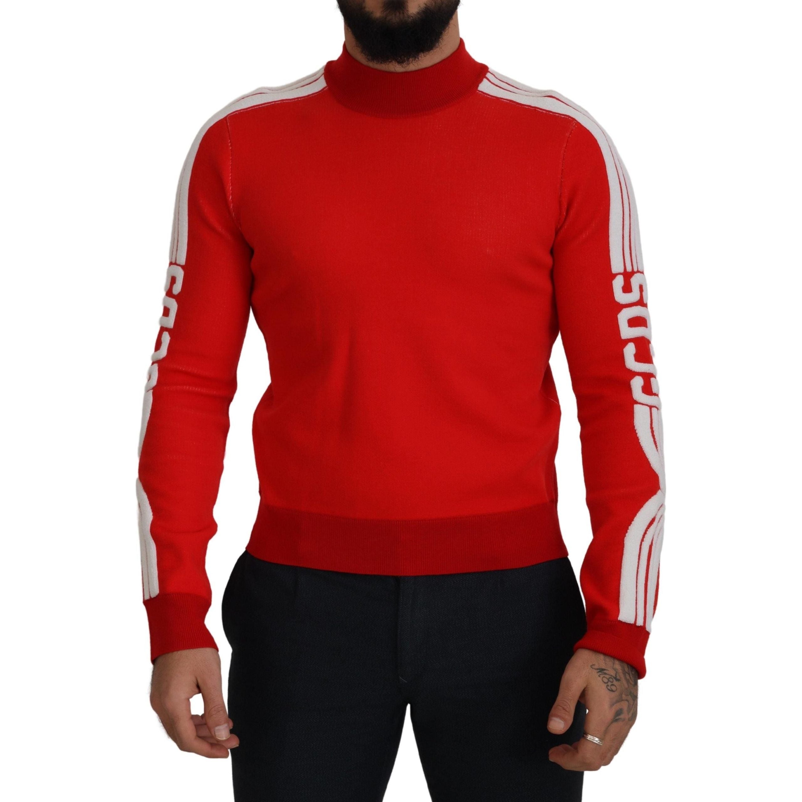 GCDS Red Wool Pullover Sweater - Timeless Italian Luxury
